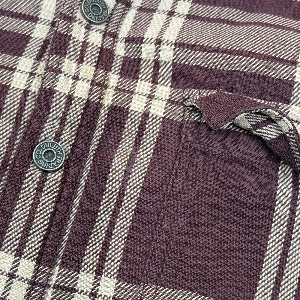 Duluth Trading Co Relaxed Fit Fleece‎ Lined Plaid Shirt Jacket Men's Large